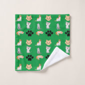 可愛い猫がプリントバスタオオルセット バスタオルセット (ウォッシュタオル)