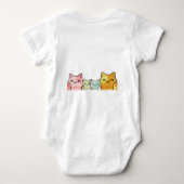可愛い猫がママを愛する幼児 ベビーボディスーツ (裏面)