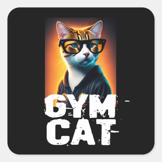 可愛い猫が似合うトラックスーツ スクエアシール (正面)