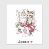 可愛い猫が切れる シール (シート)