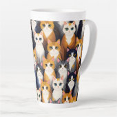 可愛い猫が多い カフェラテマグ (右アングル)