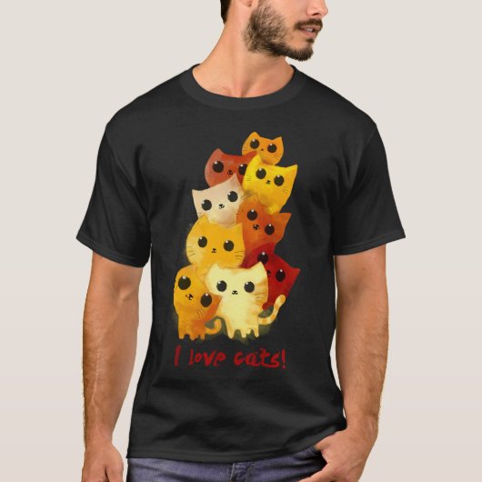 可愛い猫が大好き Tシャツ (正面)