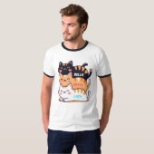 可愛い猫が寝ている Tシャツ (正面フル)