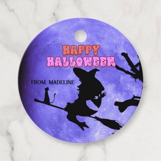 可愛い猫が抱える暗夜ハローウィンパーティ フェイバータグ (正面)