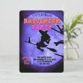 可愛い猫が抱える暗夜ハローウィンパーティ 招待状 (スタンド正面)