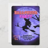 可愛い猫が抱える暗夜ハローウィンパーティ 招待状 (正面)