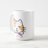 可愛い猫が歌っている コーヒーマグカップ (正面左)