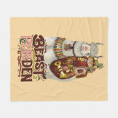 可愛い猫が登場するラマの野獣|過去記事 フリースブランケット (正面(横))