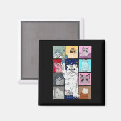 可愛い猫が膝の上でゴロゴロする私が大好きL マグネット (正面/裏面)