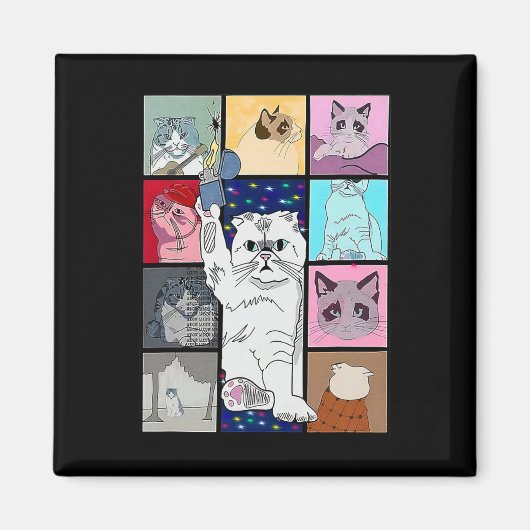 可愛い猫が膝の上でゴロゴロする私が大好きL マグネット (正面)