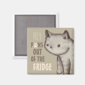 可愛い猫が足を引っ張る冷蔵庫 マグネット (正面/裏面)