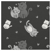 可愛い猫が黒い生意気な魔女®猫好き ファブリック (クローズアップ)