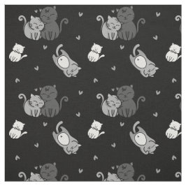 可愛い猫が黒い生意気な魔女®猫好き ファブリック