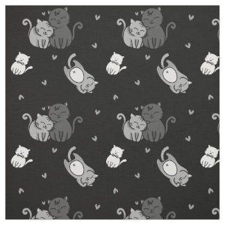 可愛い猫が黒い生意気な魔女®猫好き ファブリック