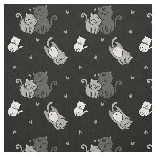 可愛い猫が黒い生意気な魔女®猫好き ファブリック (見本)