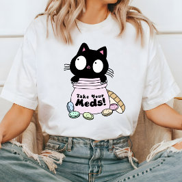 可愛い猫がMdsのTシャツを着おもしろいる Tシャツ