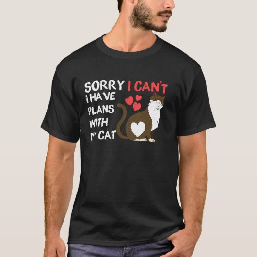 可愛い猫ごめんなさい予定が入らない Tシャツ (正面)