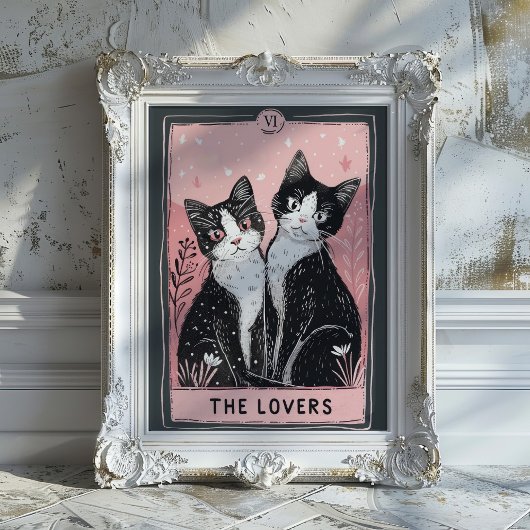 可愛い猫たちのタロットカード ポスター