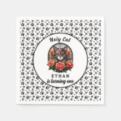 可愛い猫だ!かわいい猫ガール1歳の誕生日 スタンダードカクテルナプキン (正面)