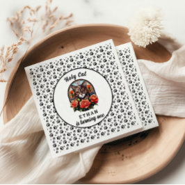 可愛い猫だ！かわいい猫ガール1歳の誕生日 スタンダードカクテルナプキン