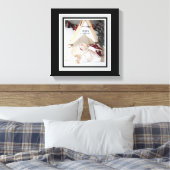 可愛い猫ちゃんメリーのクリスマスキャンバス キャンバスプリント (インサイチュ (寝室))