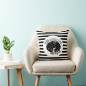 可愛い猫との暮らしの引用文ストライプの クッション (椅子)