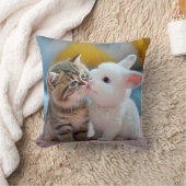可愛い猫とウサギ枕クッション クッション (ブランケット)