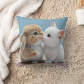 可愛い猫とウサギ枕クッション クッション (ブランケット)