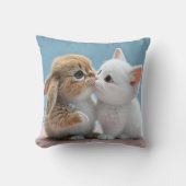 可愛い猫とウサギ枕クッション クッション (正面)