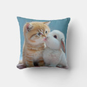可愛い猫とウサギ枕クッション クッション (正面)
