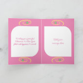 可愛い猫とクリスマスツリーはクリームピンクメリーである シーズンカード (内部)