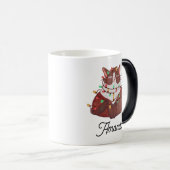 可愛い猫とクリスマス軽い魔法マグカップ モーフィングマグカップ (正面右)