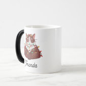 可愛い猫とクリスマス軽い魔法マグカップ モーフィングマグカップ (正面左)