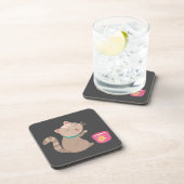 可愛い猫とティーカップ漫画 コースター (右側)