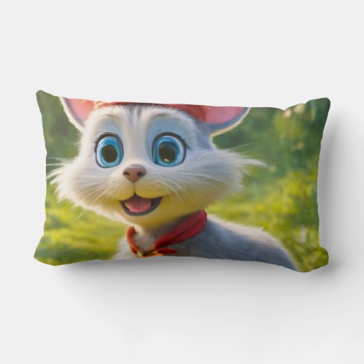 可愛い猫とネズミ ランバークッション (裏面)