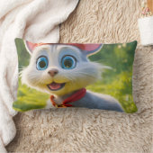 可愛い猫とネズミ ランバークッション (ブランケット)