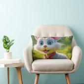 可愛い猫とネズミ ランバークッション (椅子)