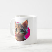 可愛い猫とマグカップデザイン コーヒーマグカップ (正面左)