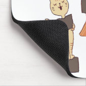 可愛い猫と女の子がマウスパーソナライズされたパッドを歌う マウスパッド (コーナー)