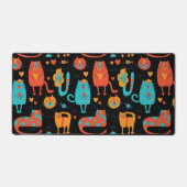 可愛い猫と花の柄 デスクマット (正面)