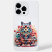 可愛い猫と花付き3D紙切り出し Case-Mate iPhoneケース (裏面)