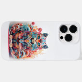 可愛い猫と花付き3D紙切り出し Case-Mate iPhoneケース (裏面 (横))