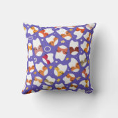 可愛い猫と茶の模様枕 クッション (裏面)