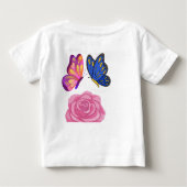 可愛い猫と蝶の幼児Tシャツ – パーソナライズ ベビーTシャツ (裏面)