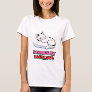 可愛い猫と過ごす予定があるので残念 Tシャツ