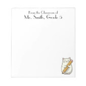 可愛い猫と鉛筆、先生鑑賞カスタム、 ノートパッド (正面)