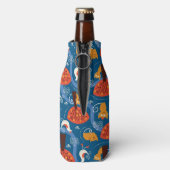 可愛い猫と鳥の柄 ボトルクーラー (ボトル裏面)