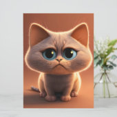 可愛い猫のキャラクターイラストレーション カード (スタンド正面)