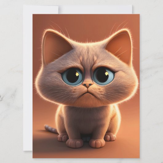 可愛い猫のキャラクターイラストレーション カード (正面)