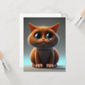 可愛い猫のキャラクターイラストレーション カード (正面/裏面インサイチュ)